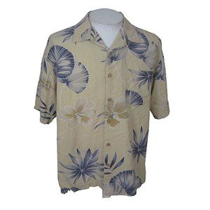 Bermuda Bay Vintage Men Hawaiian camp shirt p2p 24" L aloha luau tropical silk